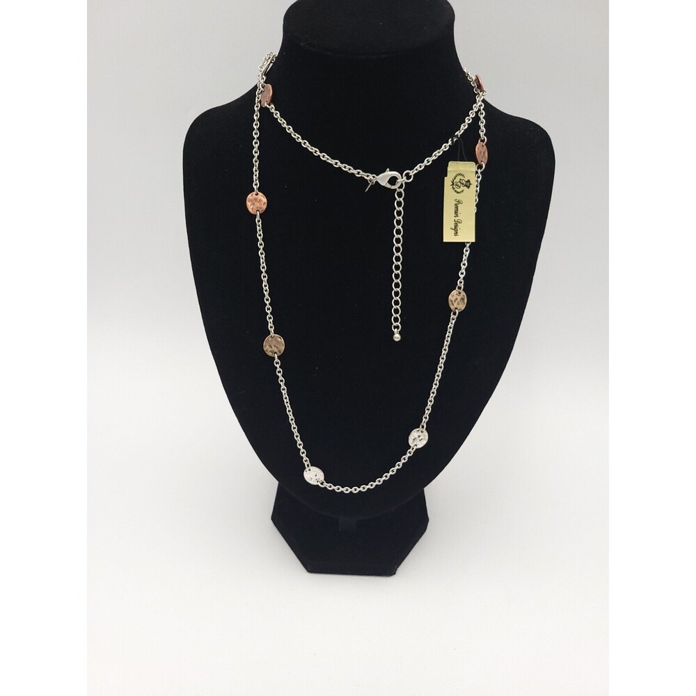 Premier Designs Metal Works Multicolored Hammered Circle Discs Layering Necklace